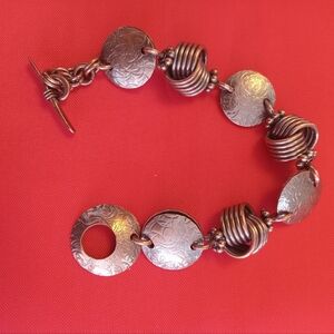 Copper Disk and Knots Bracelet